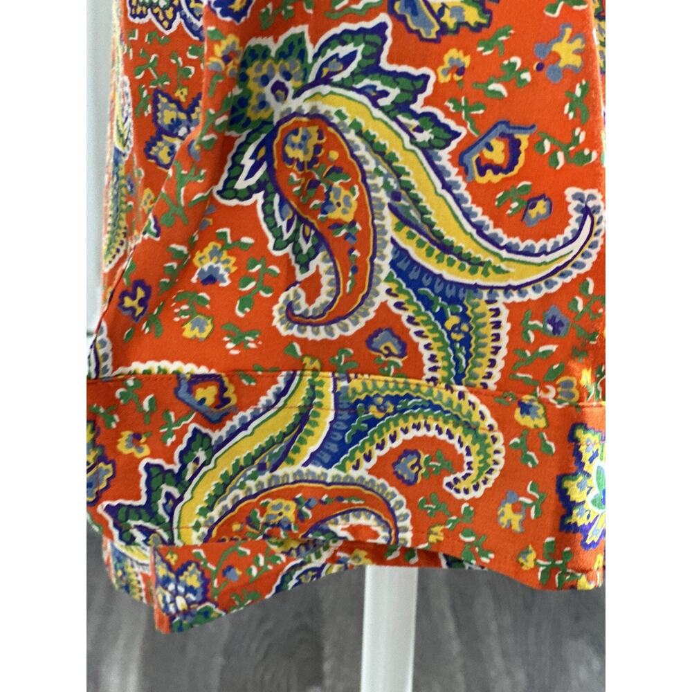Lauren Ralph Lauren Women's Paisley Orange Paisley Long sleeve Blouse - Picture 11 of 16